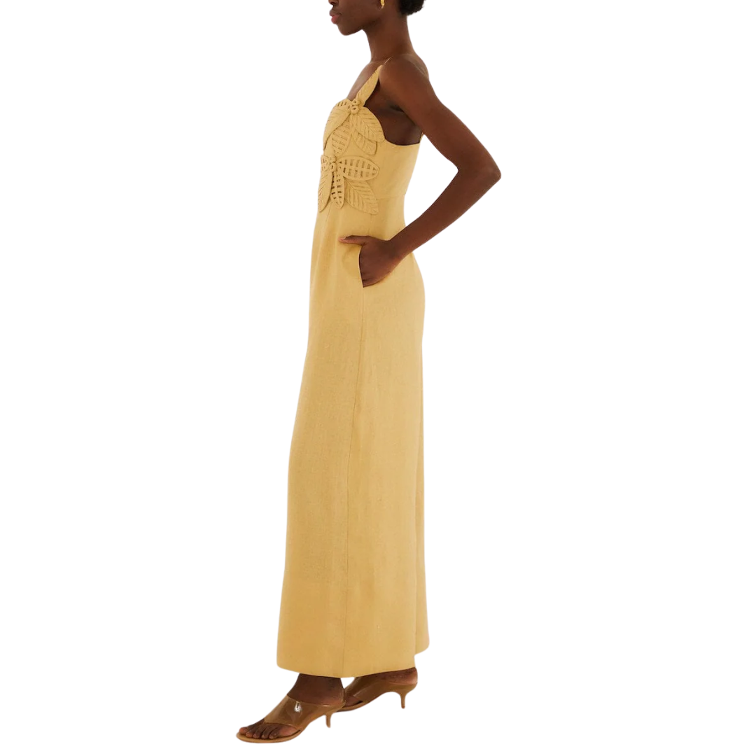 SAND FLOWERED JUMPSUIT