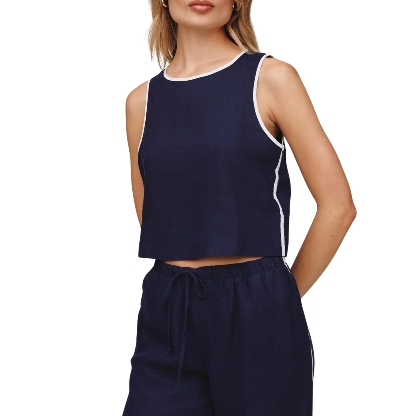 CONTRAST KEYHOLE TANK TOP NAUTICAL NIGHT