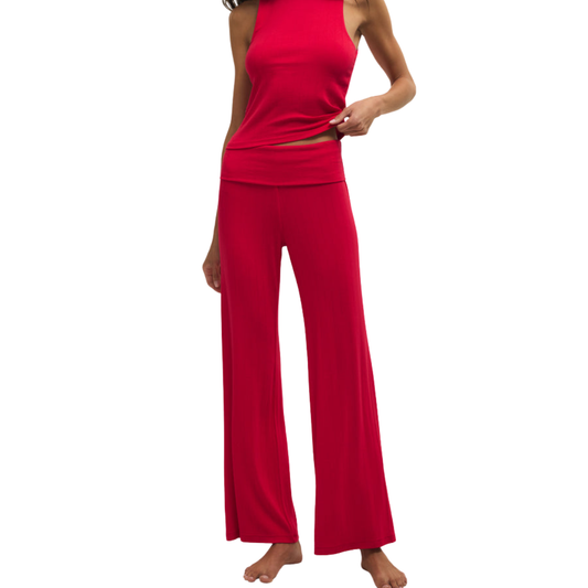ESSENTIAL FOLD OVER PANT KISS ME RED