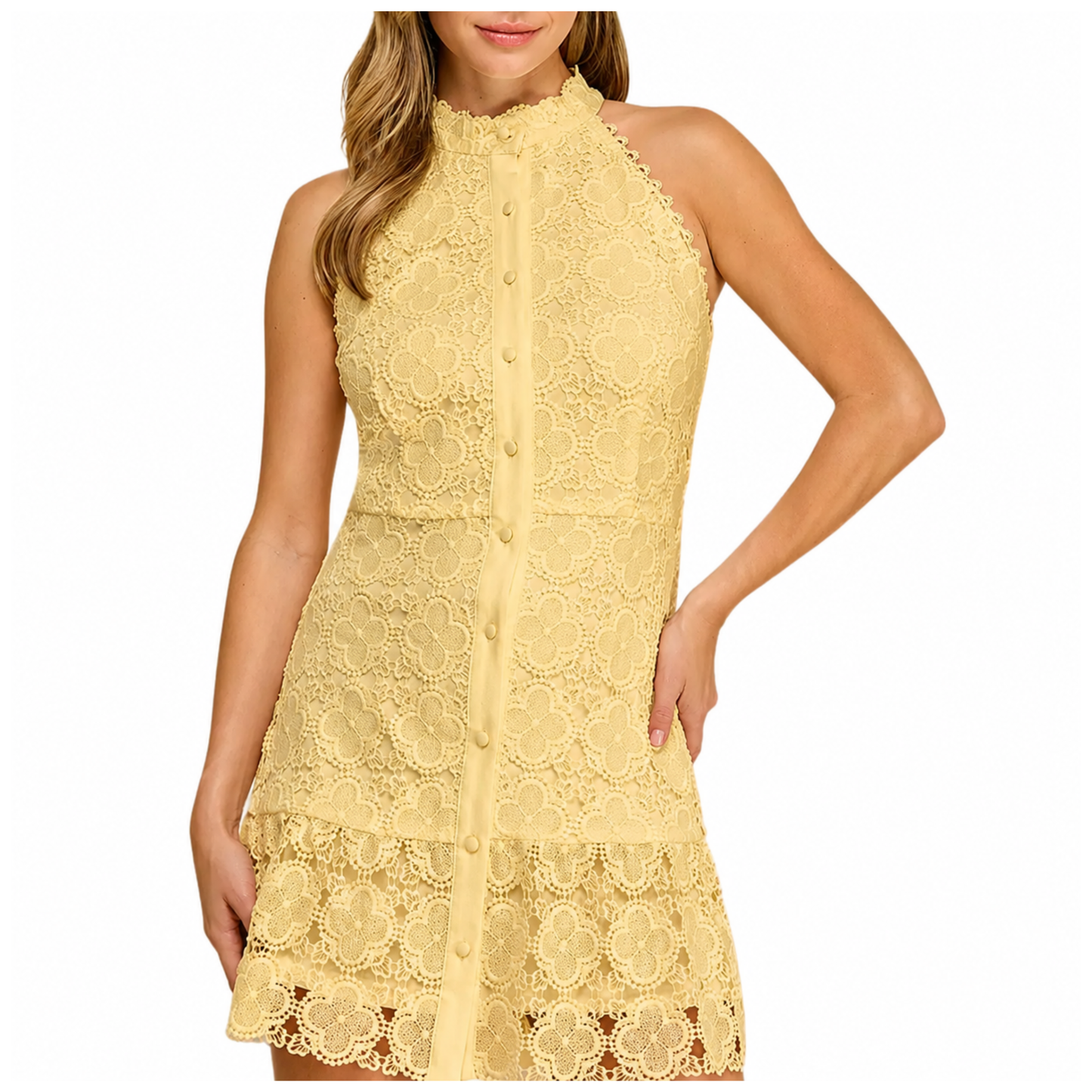 FLORAL MINI DRESS YELLOW