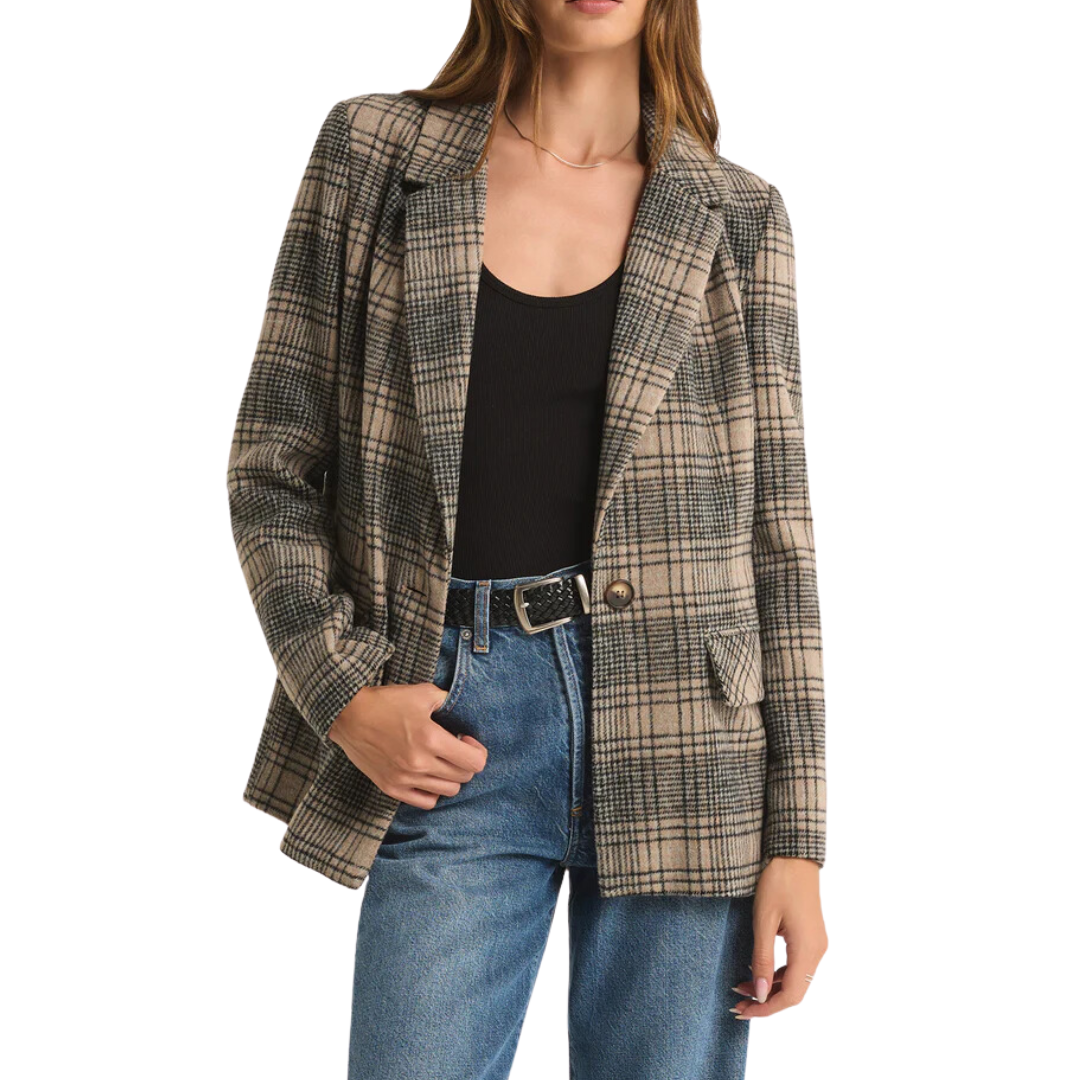 KINGSTON RELAXED PLAID BLAZER