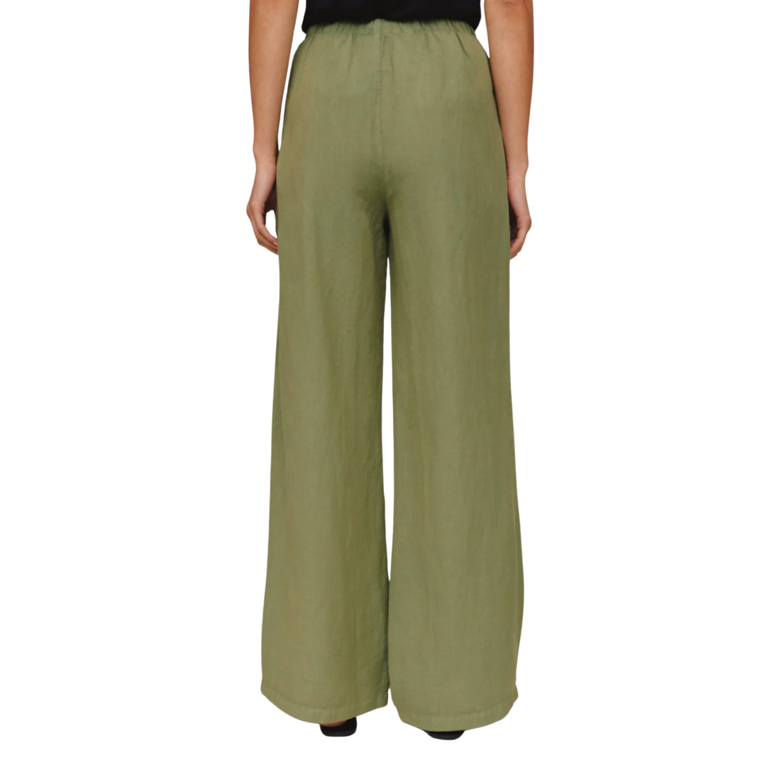 BEADED DRAWSTRING BEACH PANT OLIVE