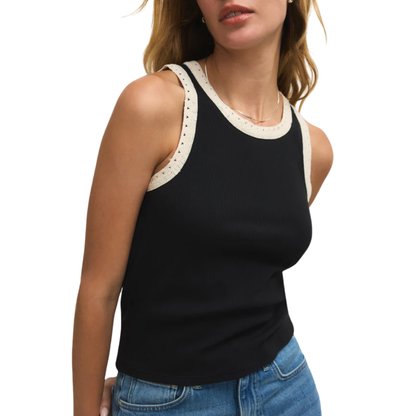 CLARKE RIB TANK TOP BLACK