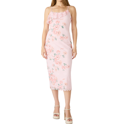 JULIANY DRESS PEACH FLORAL