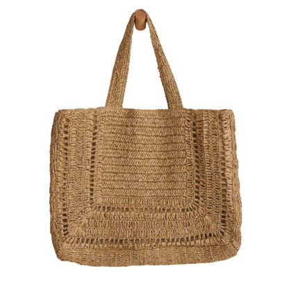 HIDEAWAY RAFFIA TOTE NATURAL