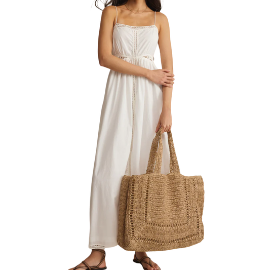 HIDEAWAY RAFFIA TOTE NATURAL