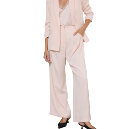 PLEATED WIDE LEG PANTS BLUSH PINK