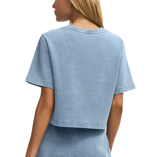 CURRAN KNIT DENIM SWEATSHIRT OCEAN AIR INDIGO