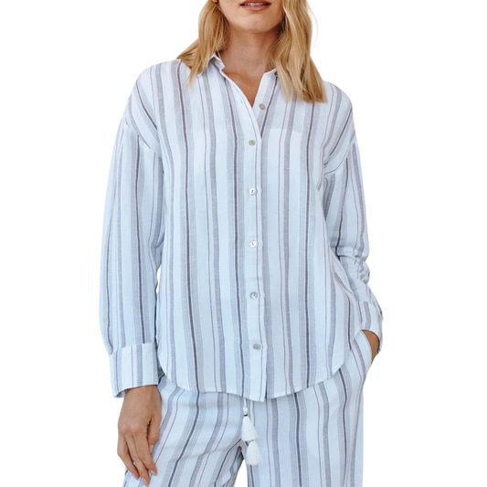OVERSIZED CLEAN SHIRT ROSEWOOD STRIPE
