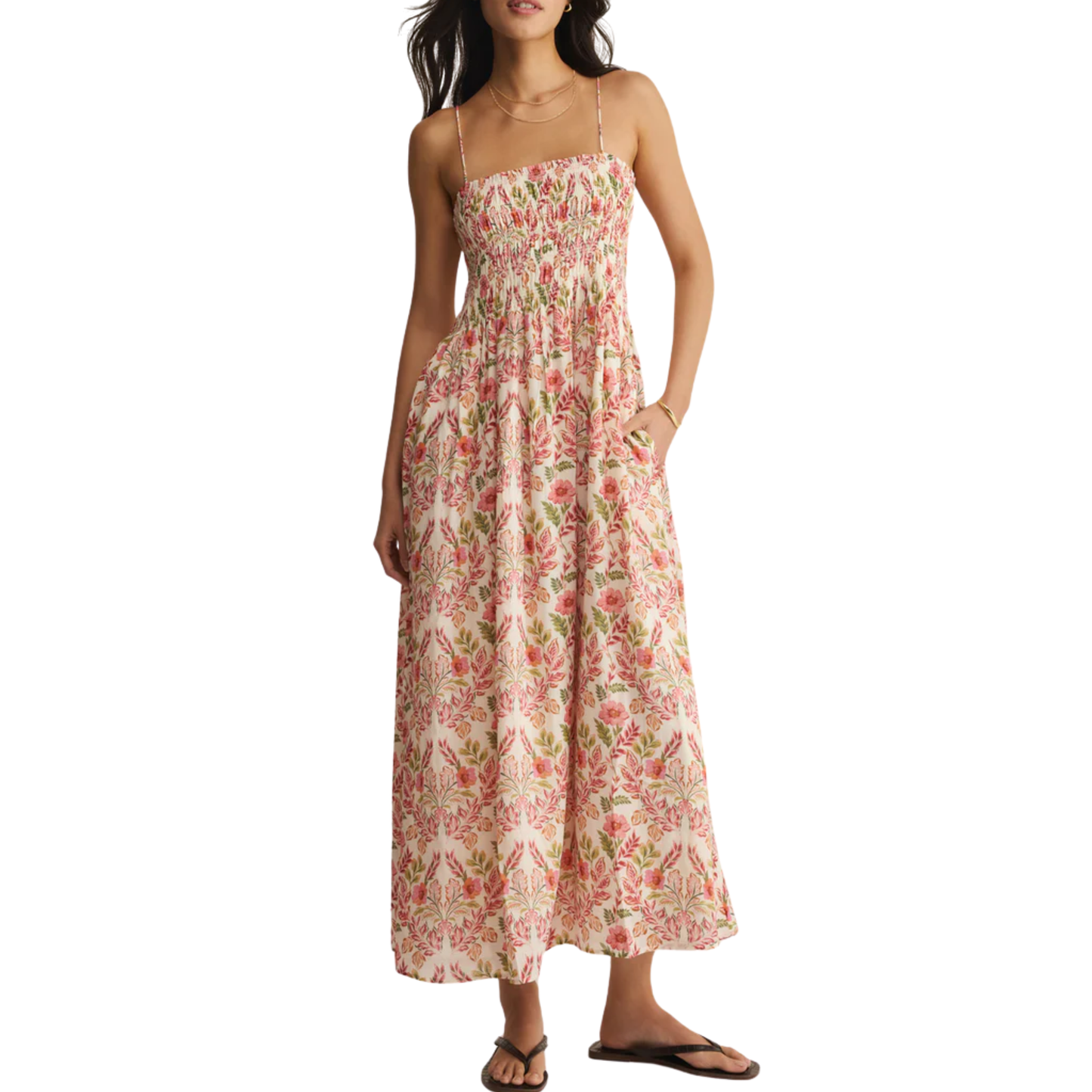 CORNELIA AMI FLORAL MIDI DRESS