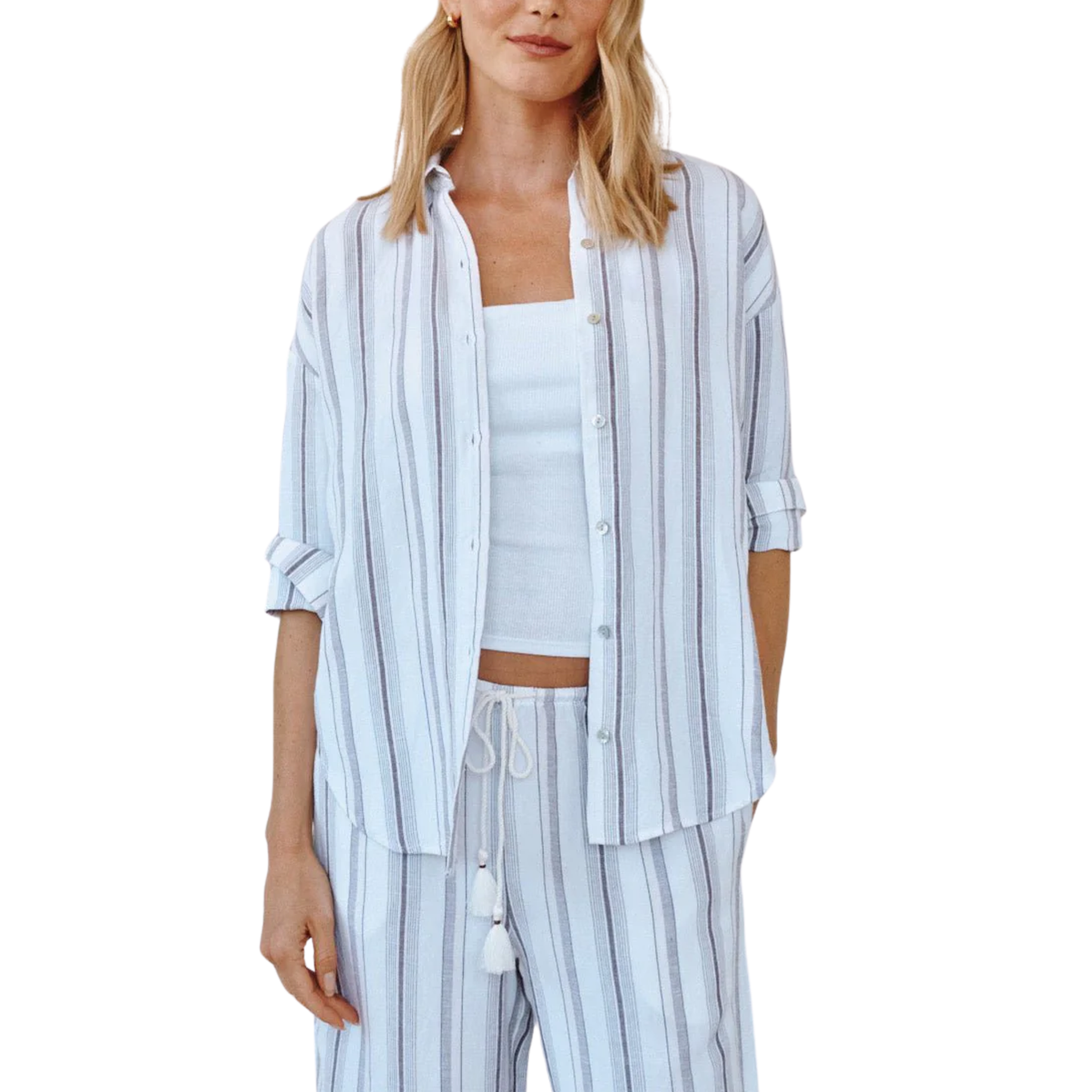 OVERSIZED CLEAN SHIRT ROSEWOOD STRIPE
