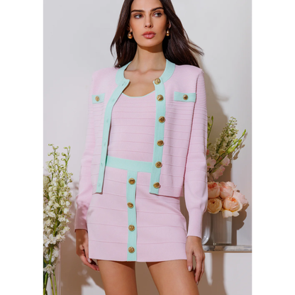 LILA BANDAGE CARDIGAN ROSE PINK/MINK