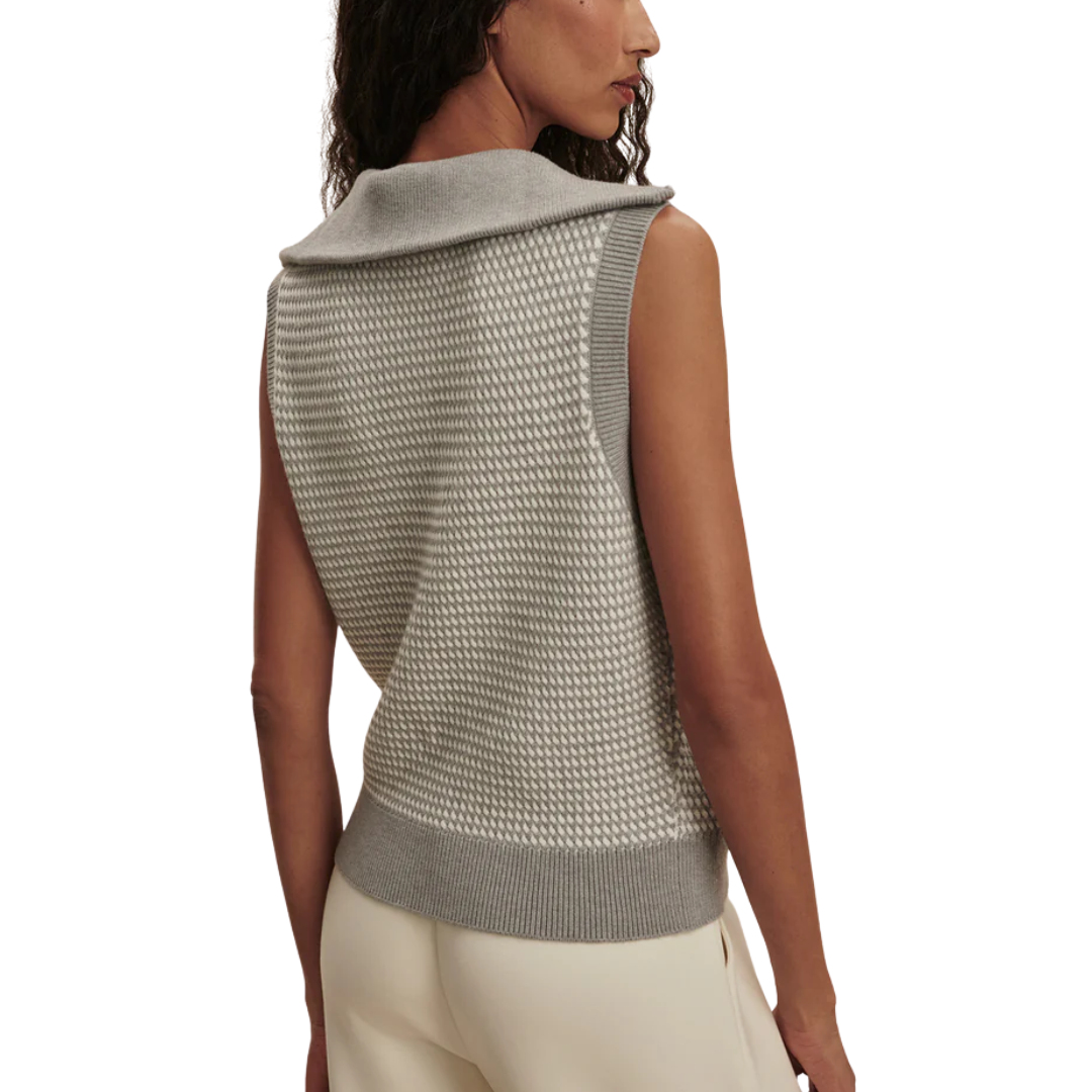 PETERSON HALF ZIP KNIT TANK GREY MELANGE
