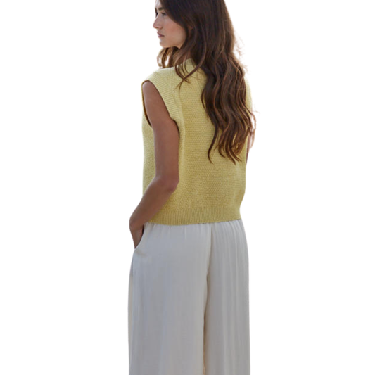 SEASHELL KNIT TANK TOP MUSTARD