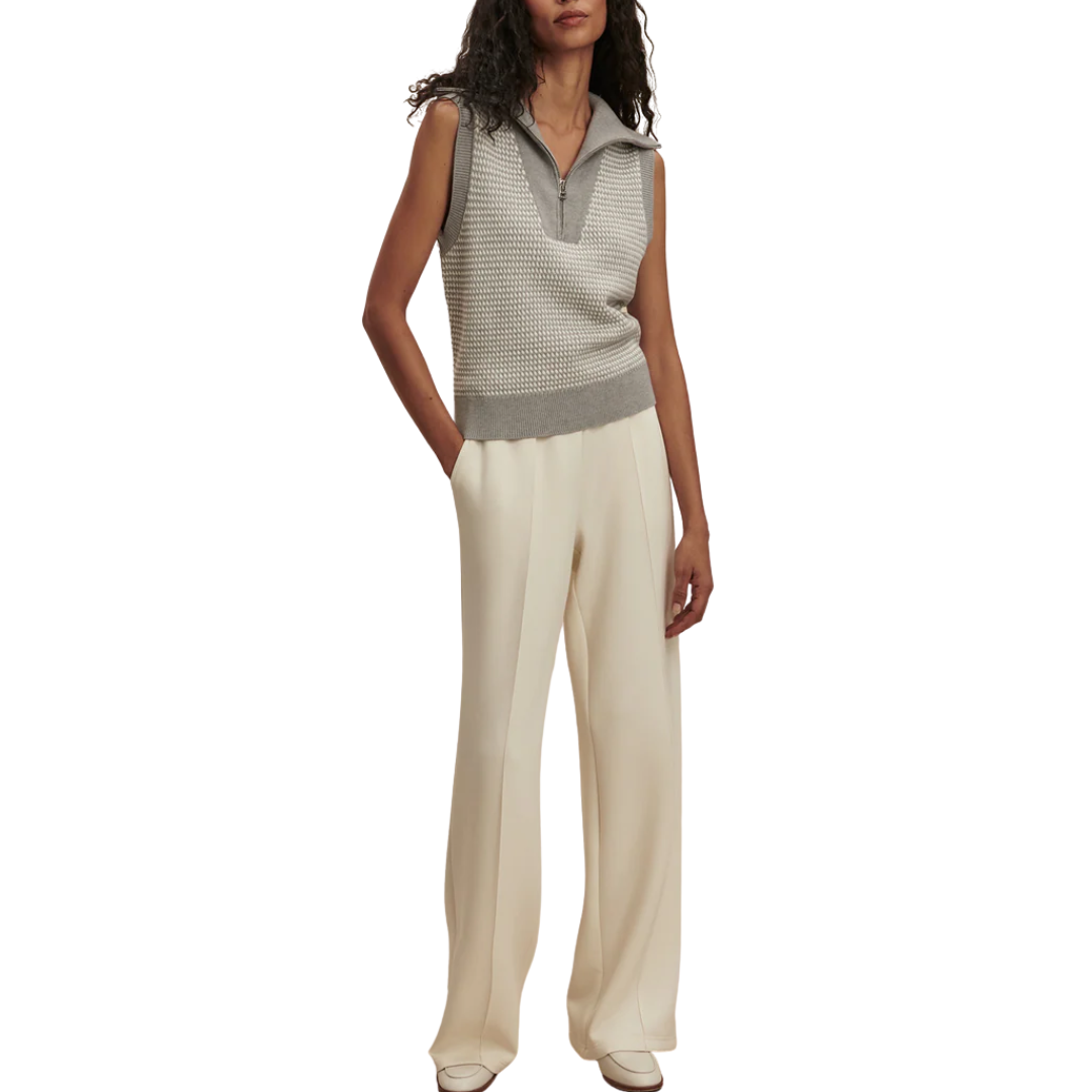 PETERSON HALF ZIP KNIT TANK GREY MELANGE