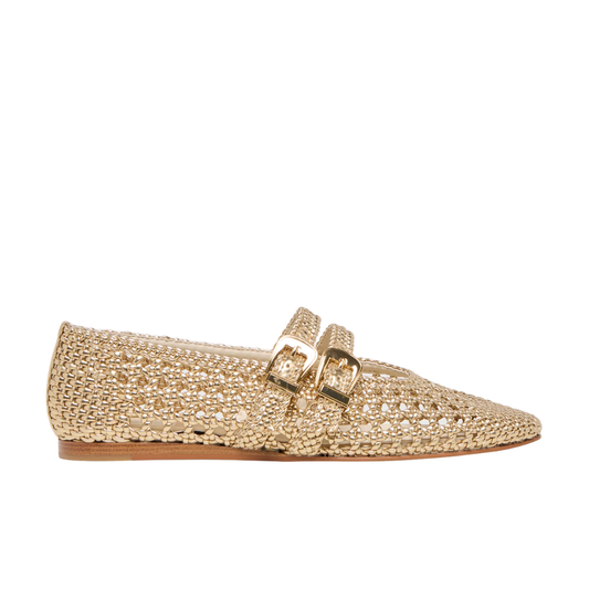 BAYLEE WOVEN BALLET FLAT GOLD