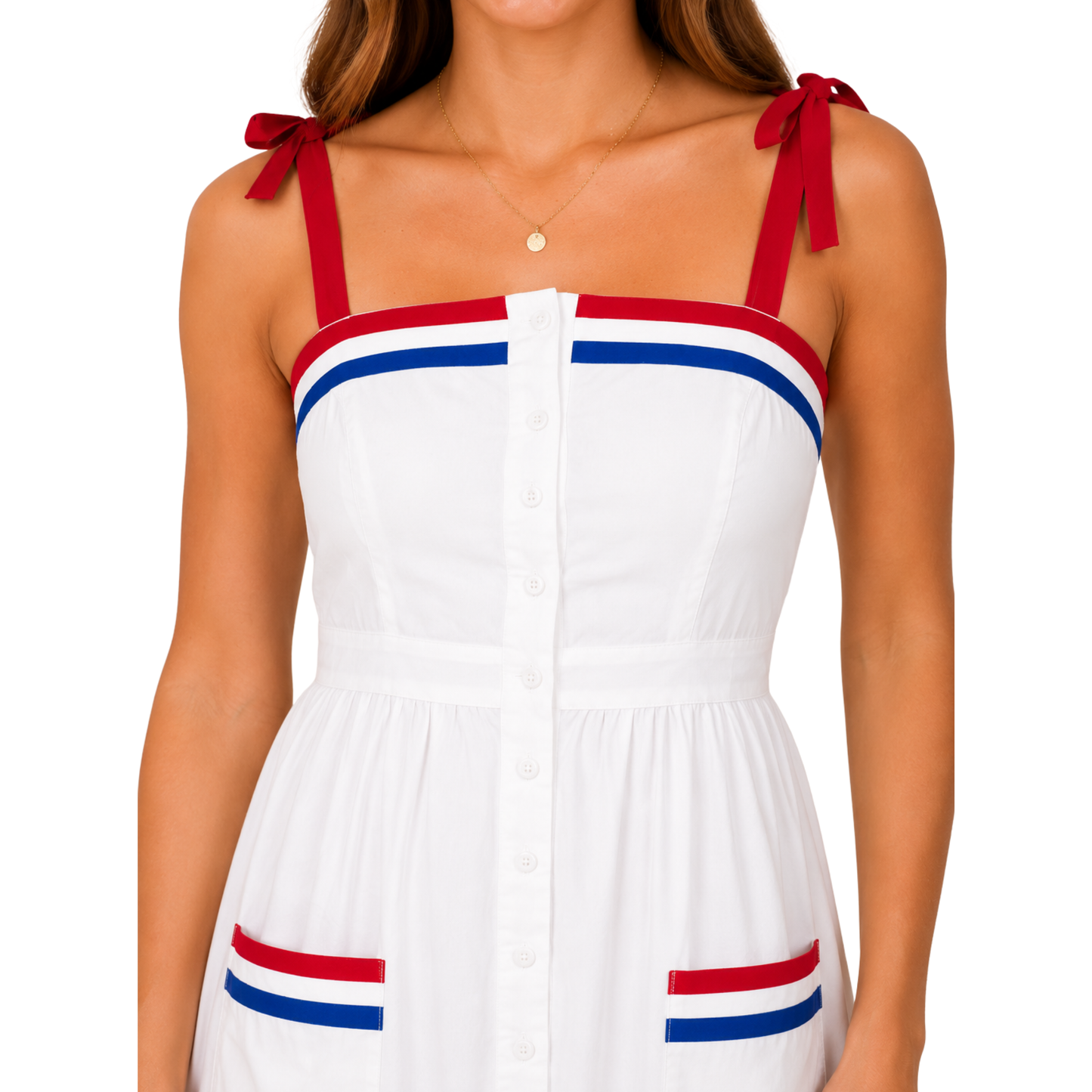 MIXED STRIPE MAXI DRESS WHITE