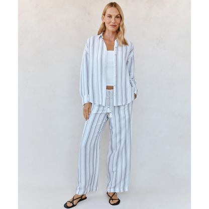 BEACH PANT WITH TASSEL ROSEWOOD STRIPE