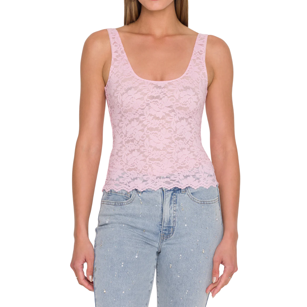 JULIET LACE TANK SOFT ROSE