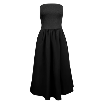 TUBE TOP MIDI DRESS BLACK