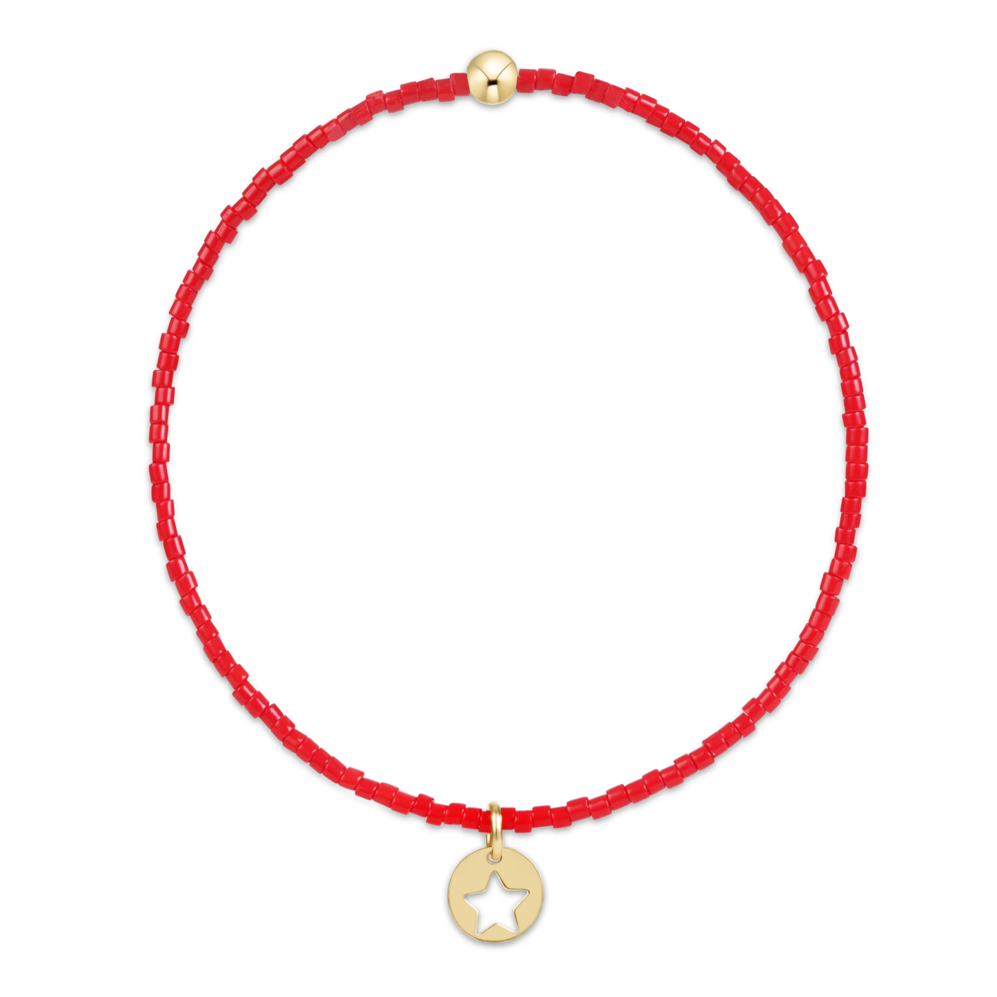 HOPE CLASSIC BRACELET BRIGHT RED - STAR SMALL DISC