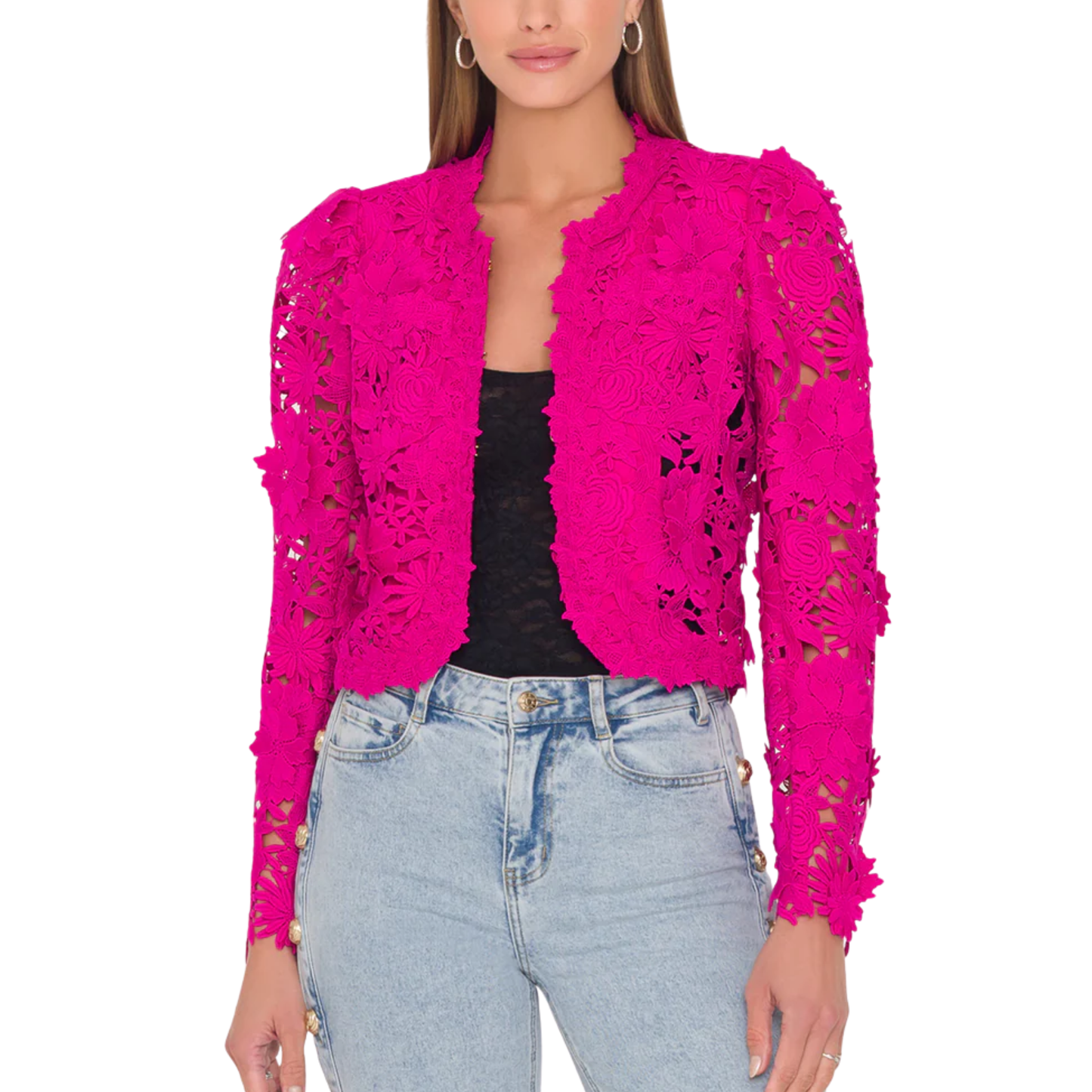 BONDI 3D LACE JACKET HIBISCUS