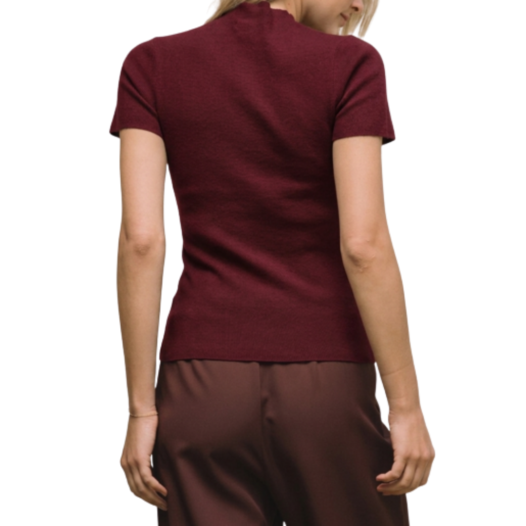 STELLA SWEATER TEE BURGUNDY