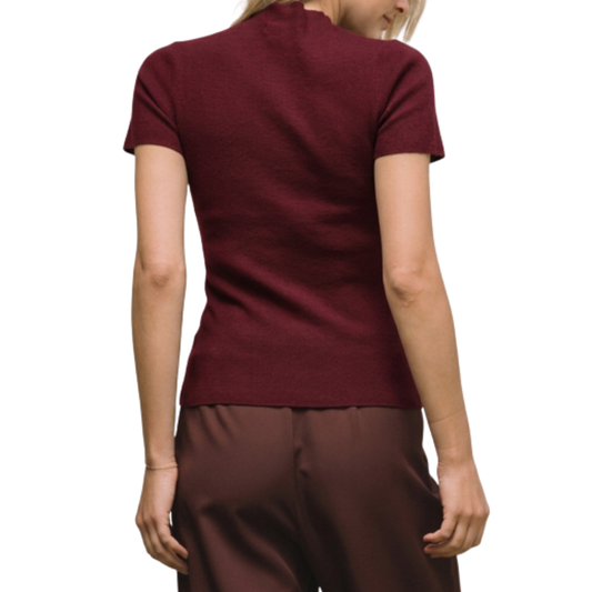 STELLA SWEATER TEE BURGUNDY