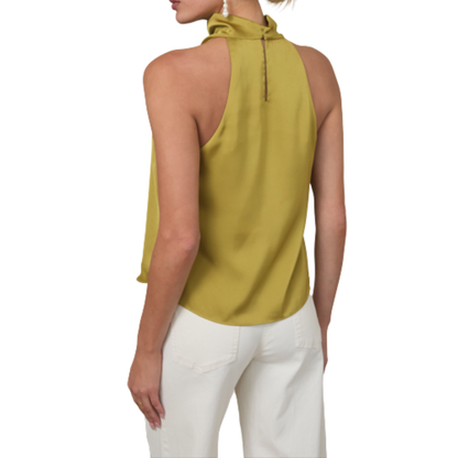 SATIN HALTER TOP CHARTREUSE