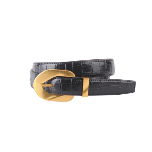 OPULENT CROCO BELT BLACK