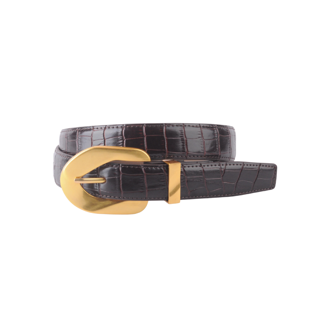 OPULENT CROCO BELT BROWN