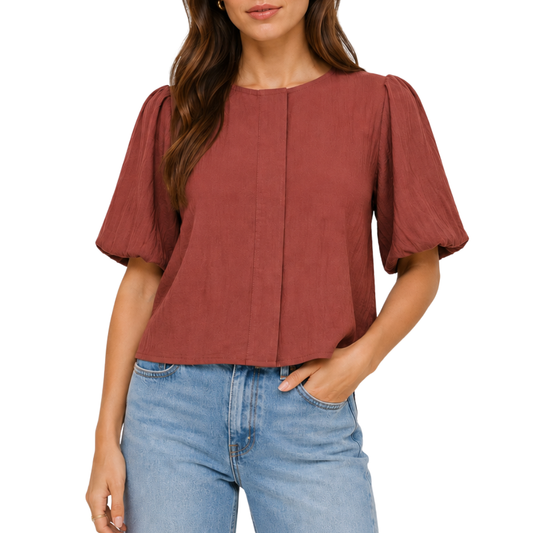 ARDEN BLOUSE DEEP RUST