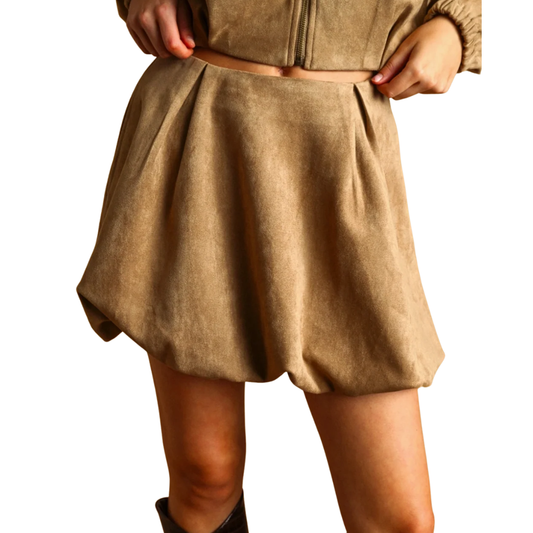 SUEDE BUBBLE SHORT SKORT