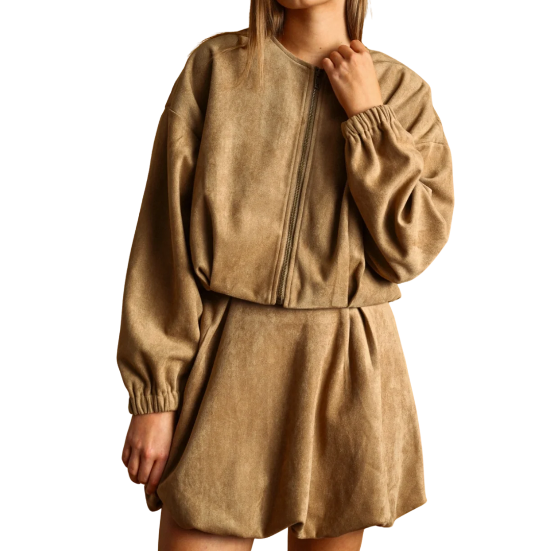 SUEDE BUBBLE SHORT SKORT