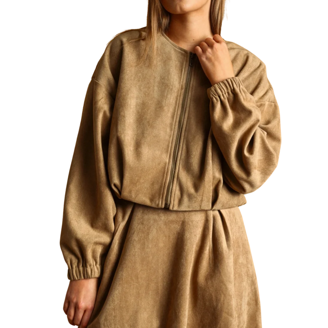 SUEDE PLEATED JACKET