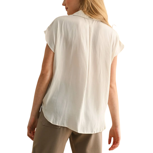 CAP SLEEVE BUTTONDOWN SHIRT CREAM