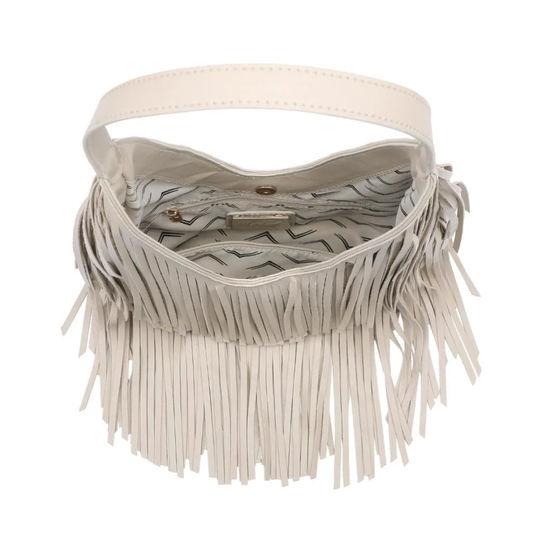 STEVIE FRINGE HOBO CREAM