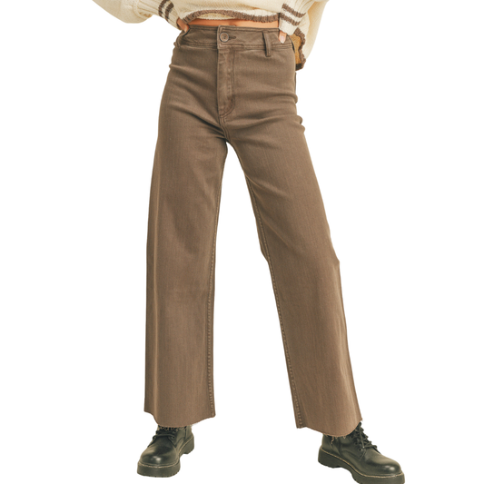 JOSIE WIDE LEG PANT BROWN