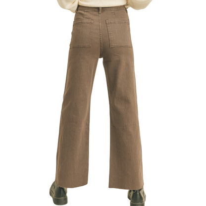 JOSIE WIDE LEG PANT BROWN