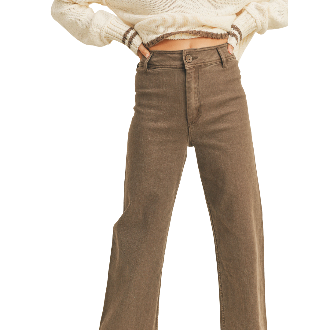 JOSIE WIDE LEG PANT BROWN