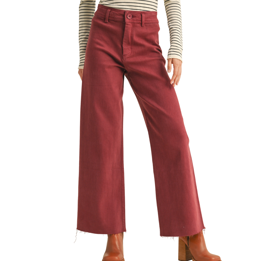 JOSIE WIDE LEG PANT MAROON