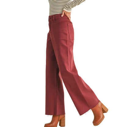 JOSIE WIDE LEG PANT MAROON