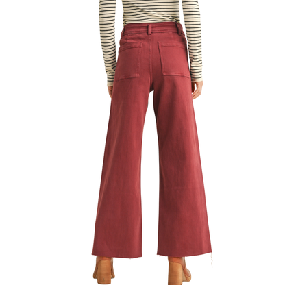 JOSIE WIDE LEG PANT MAROON