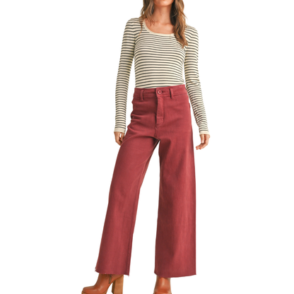 JOSIE WIDE LEG PANT MAROON
