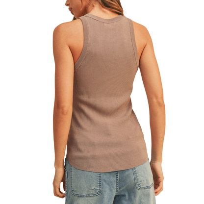 CLASSIC RIBBED TANK GREY MOCHA