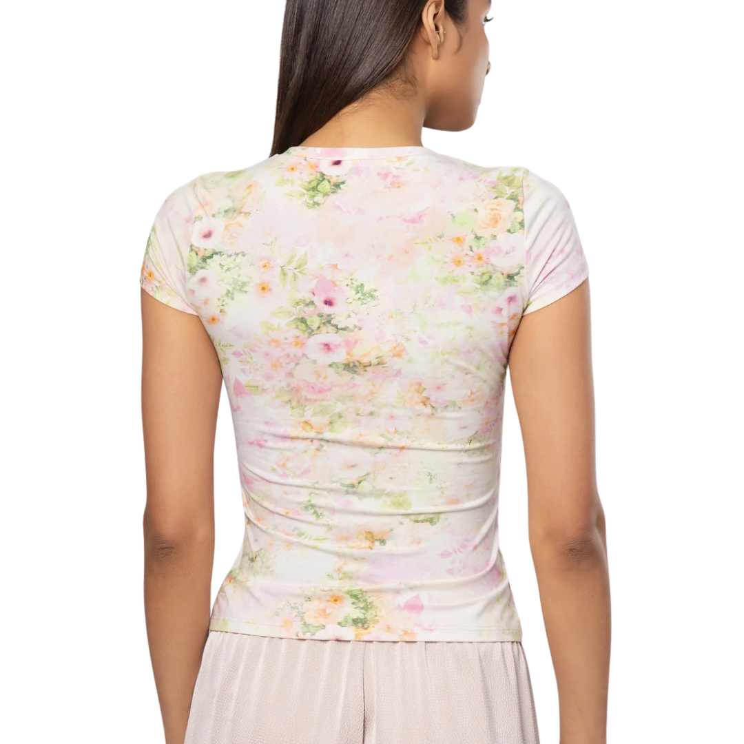 EVA FLORAL TOP ROSE CLOUD