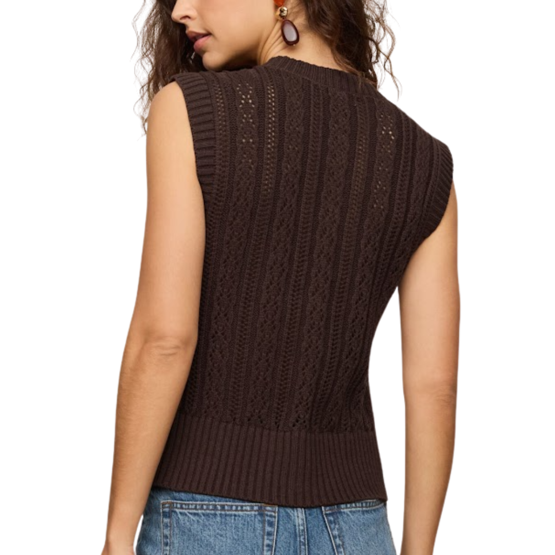 CABOT SWEATER VEST DARK CHOCOLATE