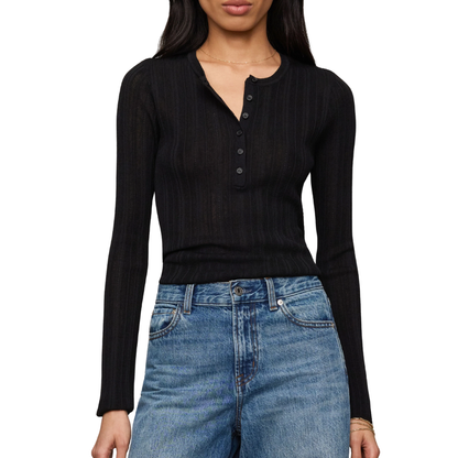 ROWENA FINE KNIT SWEATER BLACK
