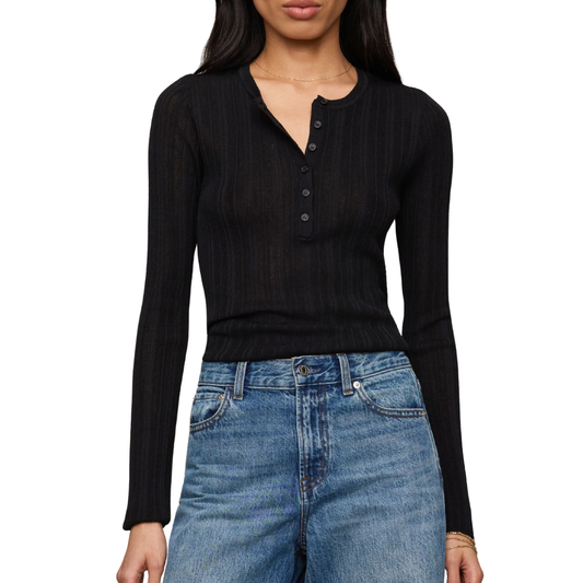 ROWENA FINE KNIT SWEATER BLACK