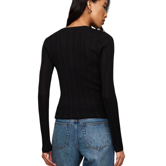 ROWENA FINE KNIT SWEATER BLACK